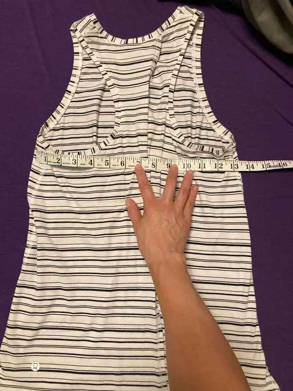 Lululemon All Tied Up Tank - Cut Back White Black stripe - Image 5