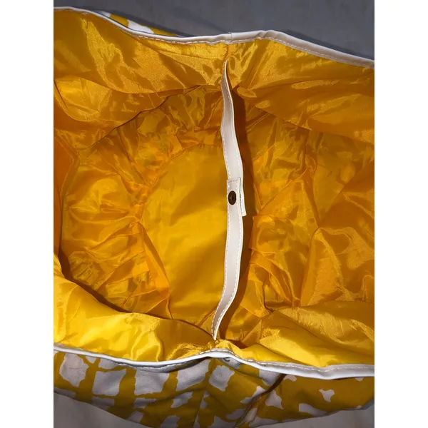 Saks Fifth Avenue Sunny Bucket Tote Bag Large Cotton Summer Beach Shopping Flaw - Image 6