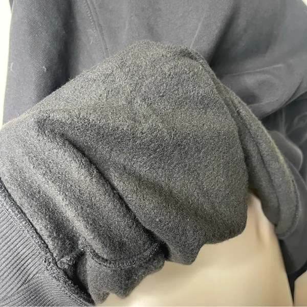 Lunya Cozy Fleece Crew Black Oversized Sweatshirt sz XS S - Image 6