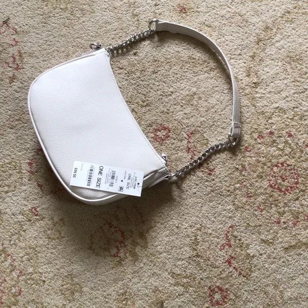 INC Satchel Style Bag silvertone chain strap in Bone 9.5” x 6” x 1.75” - Image 2