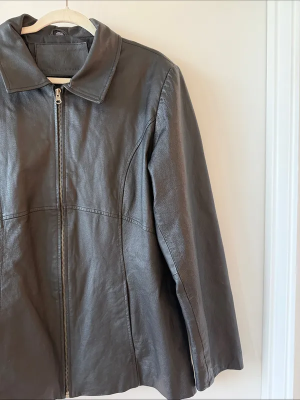 Vintage Jacqueline Ferrar Genuine Leather Fitted Jacket Y2K - Image 2