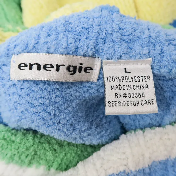 Vintage 90s Energie Striped Chenille Turtleneck Sweater - Image 7
