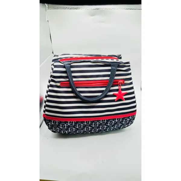 Tupperware top handle sack Hamptons Nautical Seashore Insulated Lunch Bag - Image 3
