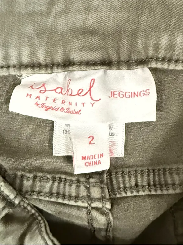 Isabel Maternity by Ingrid & Isabel Olive-Green Jeggings - Image 5