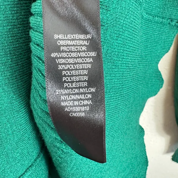 Adrianna Papell‎ Green Cable Knit Lightweight Crew Neck Sweater Button Detail M - Image 6