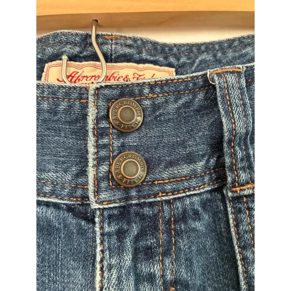 Y2K Abercrombie & Fitch Vintage Low Rise Flare Zipper Pocket Jeans Blue Size 4 - Image 5