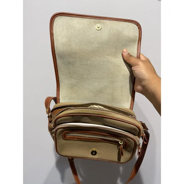 Dooney & Bourke Vintage Brown Shoulder Bag Gold Hardware Buckle Women 9.5x6.5" L - Image 10