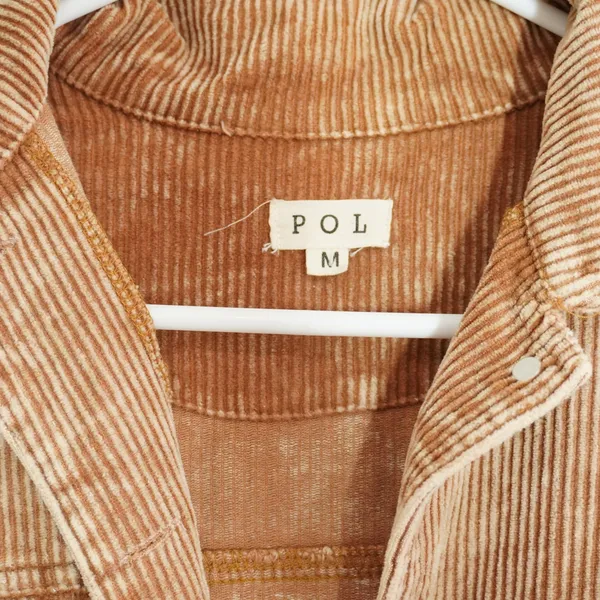 POL Size Medium Brown Corduroy Jacket Distressed Boho Casual Fall Cropped Casual - Image 4