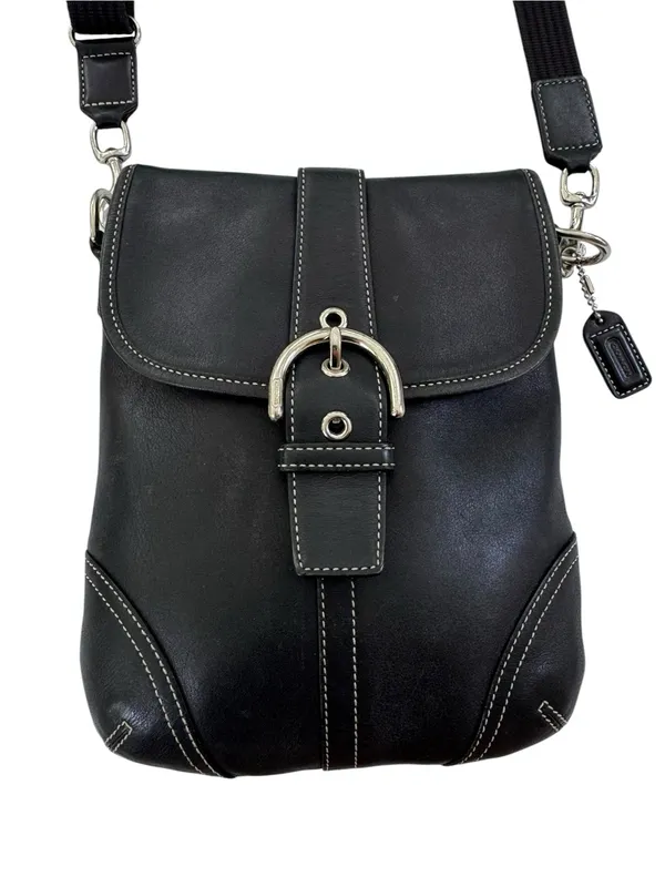 Vintage Coach Black Leather Soho Duffle Flap Crossbody Bag 9480 Y2K - Image 16