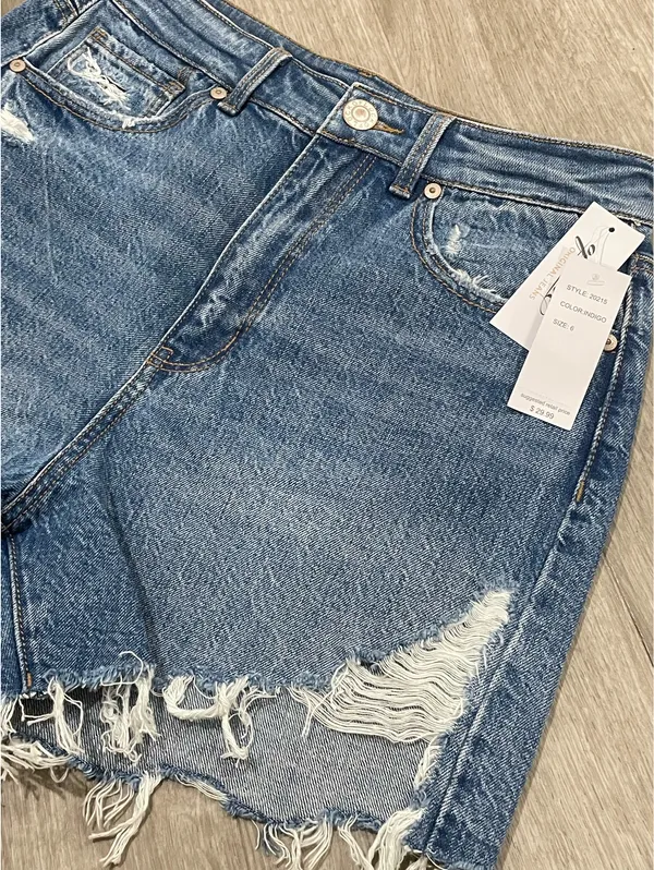 OfLuck High Rise Jeans Short Blue Size 6 - Image 4