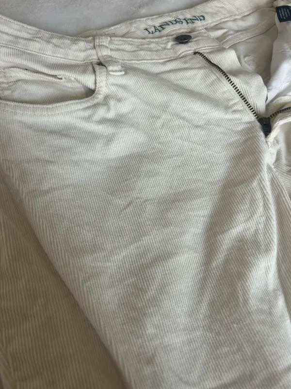 Lands' End off white cream corduroy pants - Image 4