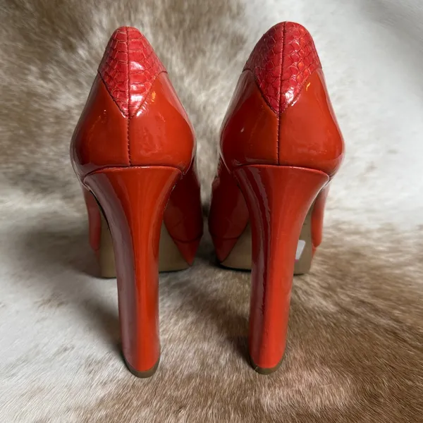 Sam Edelman Leather Platform Peep Toe Pumps Size 7.5 B41‎ - Image 7