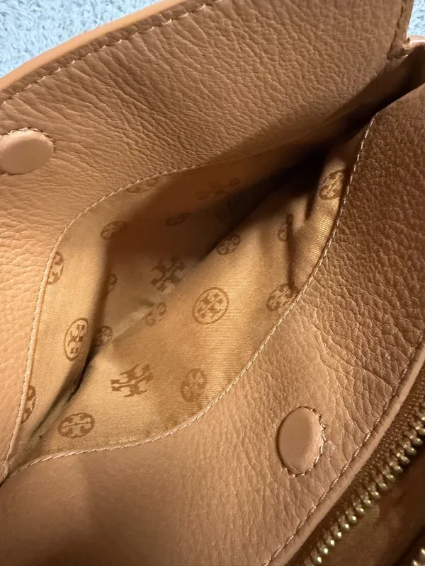 Tory Burch Ivy Crossbody Bag Brown Pebbled Leather - Image 8