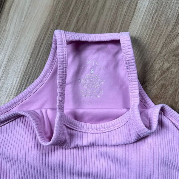 Klassy Network Lilac Ribbed Crop Top with padding size S - Image 4