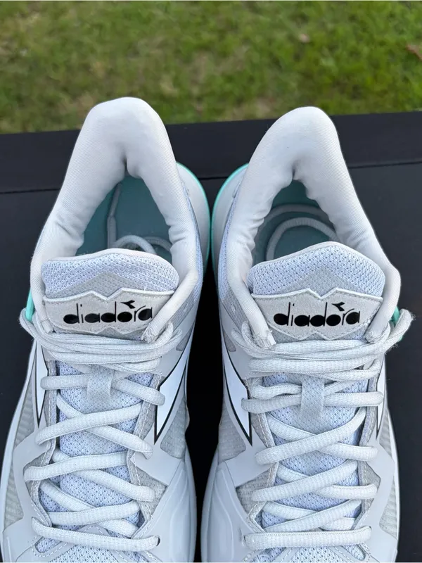 diadora B.Icon 2 AG All Ground Sneakers Athletic Silver Aruba Blue walk Sz 9.5 - Image 7