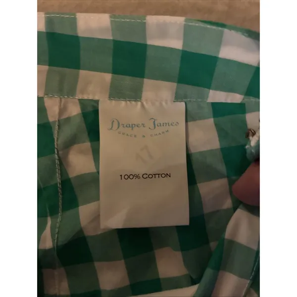 Draper James Women’s Green White Gingham Shorts Size 10 Cotton Casual - Image 4