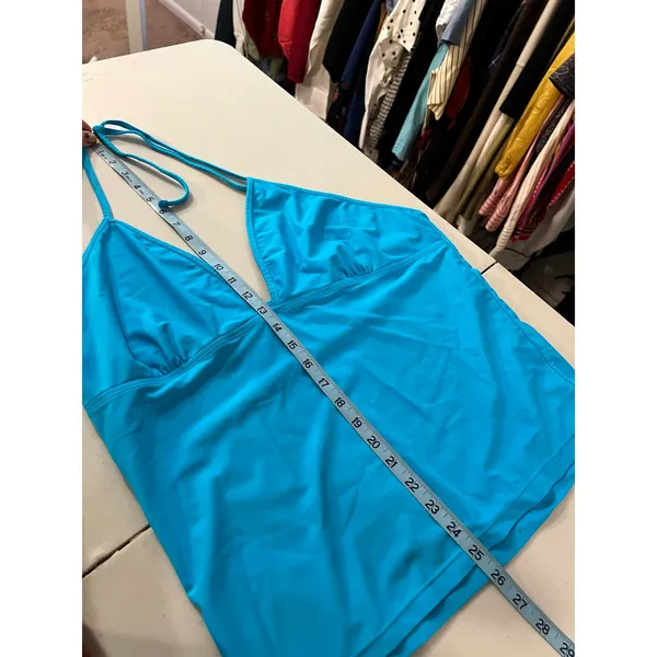 Y2K Deb Teal Blue Halter Tank Top Size Large to XL - Image 8