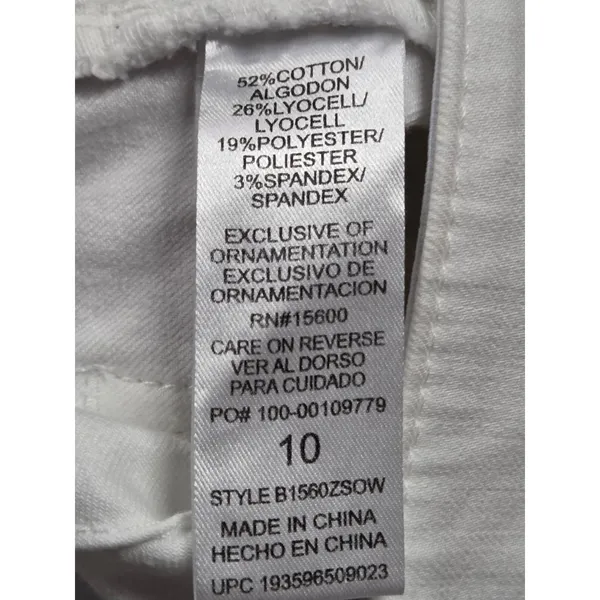 Democracy Ab-solution Booty Lift Straight Leg White Jeans Stretch Size 10 - Image 4