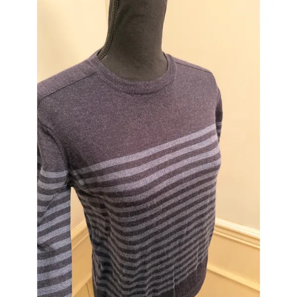 Brunella Gori Made in Italy 100% Extra Fine Merino Wool Striped Knit Sweater - Image 3