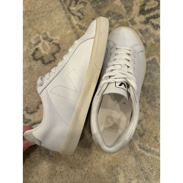 VEJA Low Esplar Leather Lace-Up Sneakers | White Great Condition Size 5 EUR 36 - Image 12