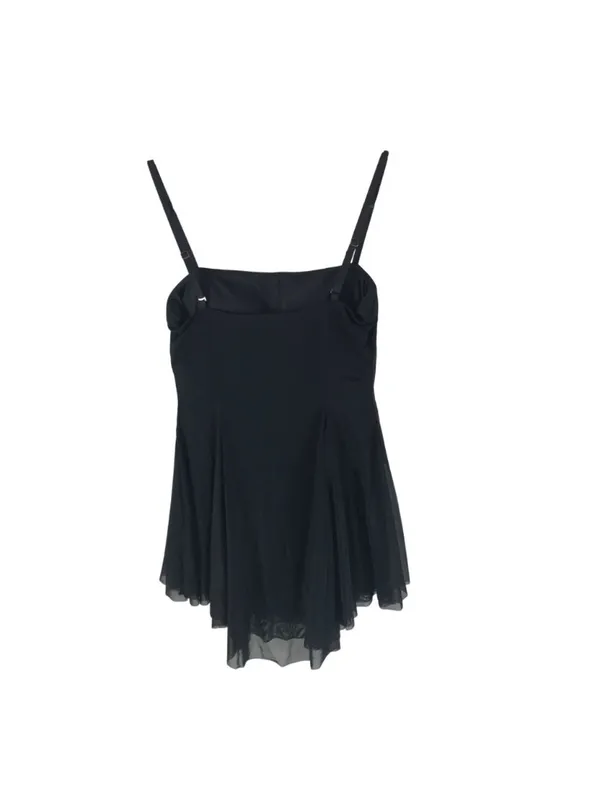 Halara Black Sleeveless Mini Dress Mesh Overlay Built in Shorts Flowy Hem Size S - Image 2