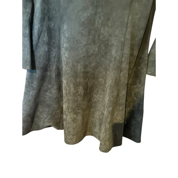 Aryeh VTG Velour Dress Y2K Bell Sleeves Olive Green V Neck Boho Whimsey Goth Lg - Image 4