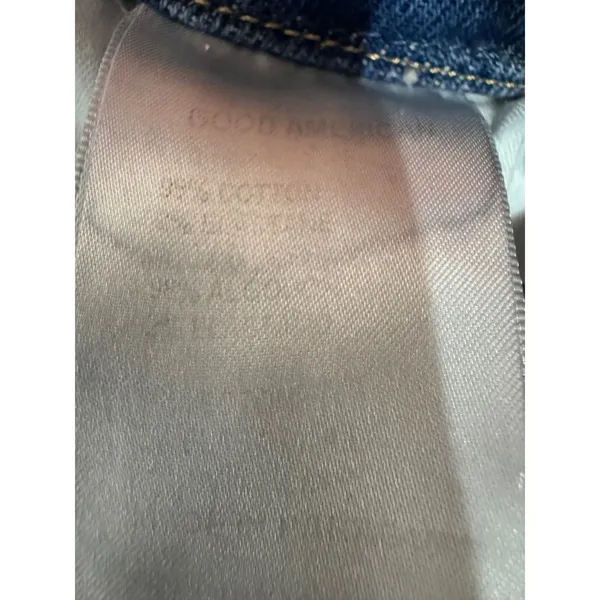 Good‎ American High Rise Straight Leg Blue Jeans Raw Hem Women's Size 2/26 - Image 9