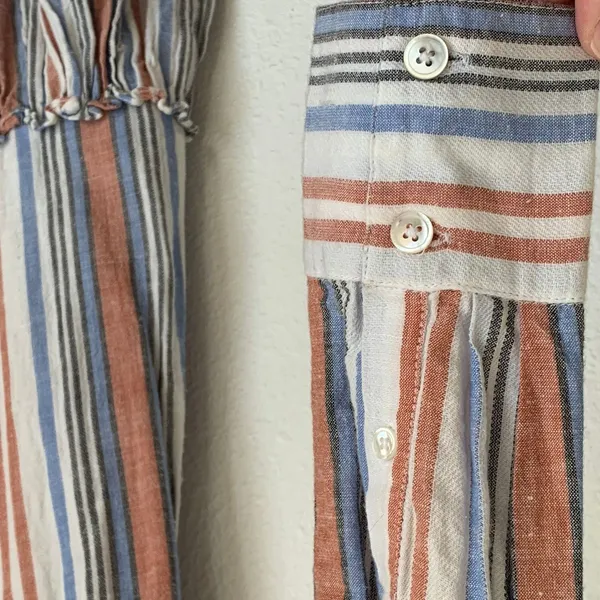 Veronica Beard Jeans Ardith 100%‎ Cotton Striped Mini Shirt Dress - Image 10