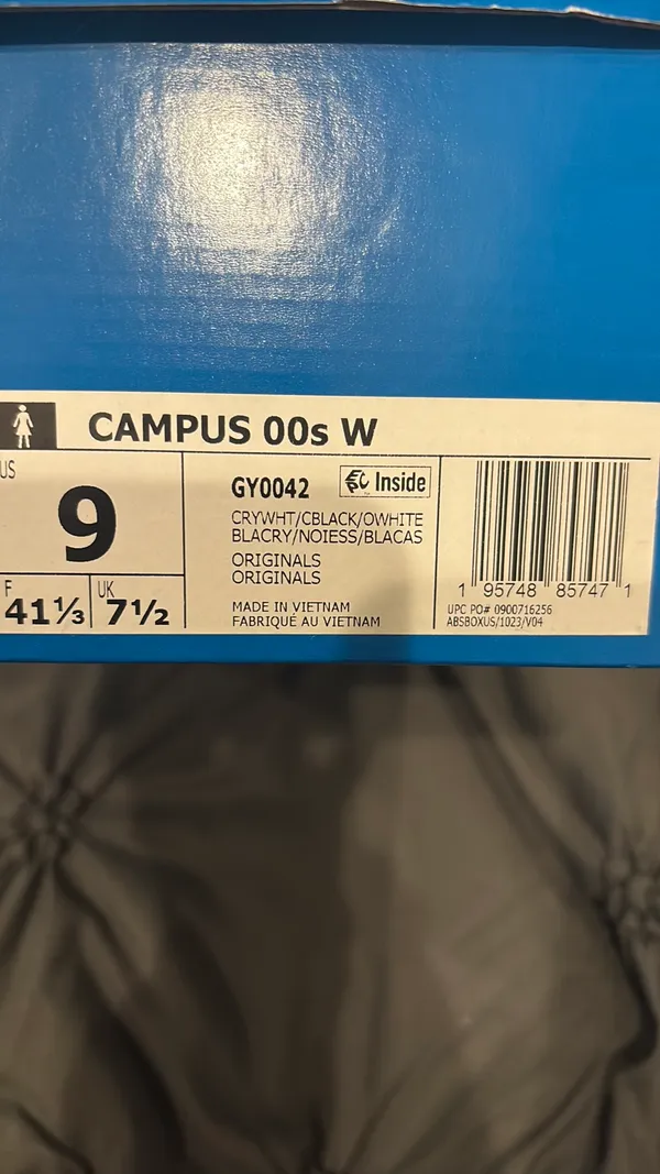 NWT Adidas Campus shoes Grey/white/black - Image 4