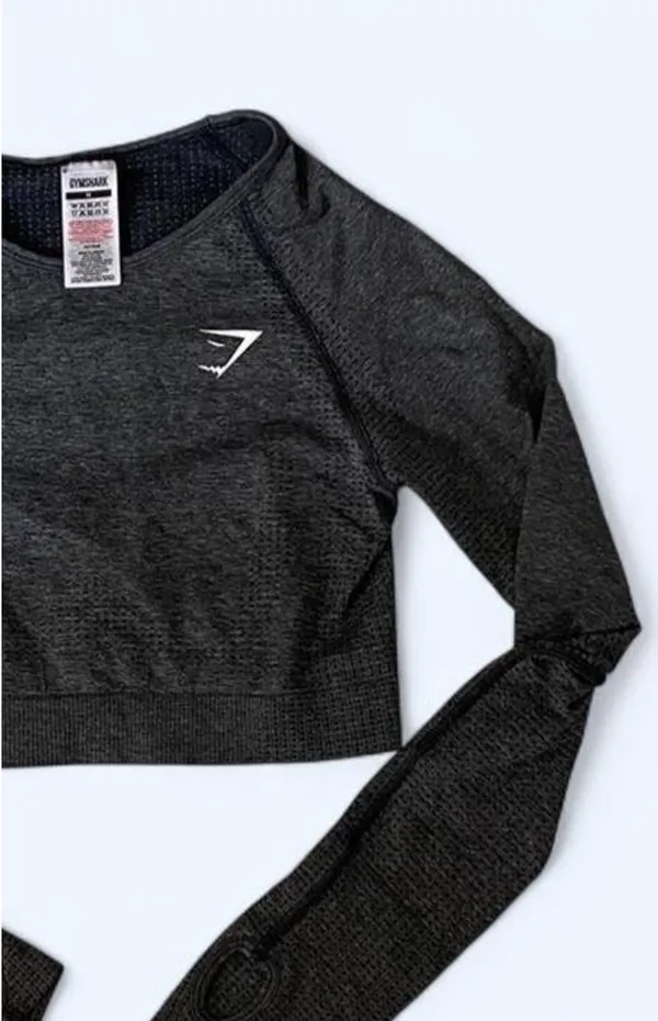 Gymshark seamless cropped long sleeve workout top - Image 3