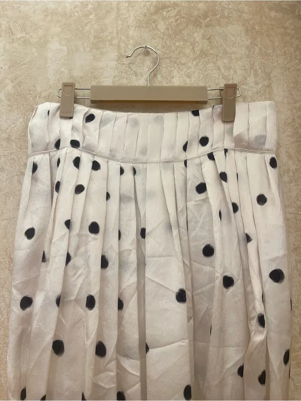 NWT Zara Avant-Garde Polka Dot Bubble Hem Cocoon Skirt White Black Viscose Sz L - Image 5