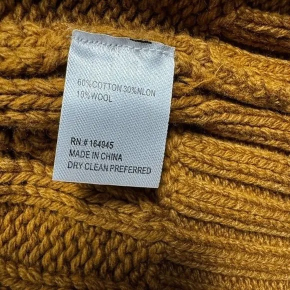 TOCXIN Cable Knit Cropped Cardigan Sweater XS Cotton/Wool Blend Cabincore Cozy‎ - Image 7