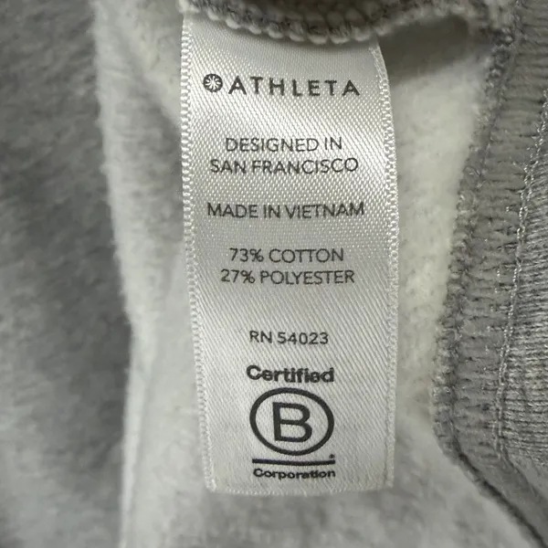 Athleta Round Trip Sweatshirt Dress Womens M Gray French Terry Sporty Athleisure - Image 11