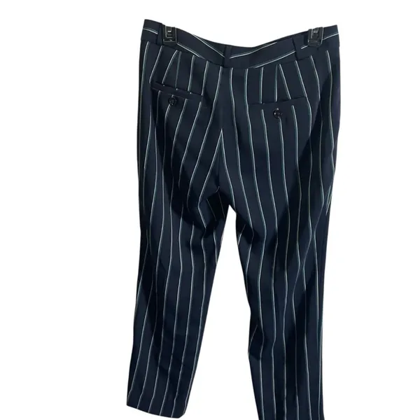 Banana Republic Women’s Striped Navy Trousers Size 2 Made In‎ Jordan - Image 4