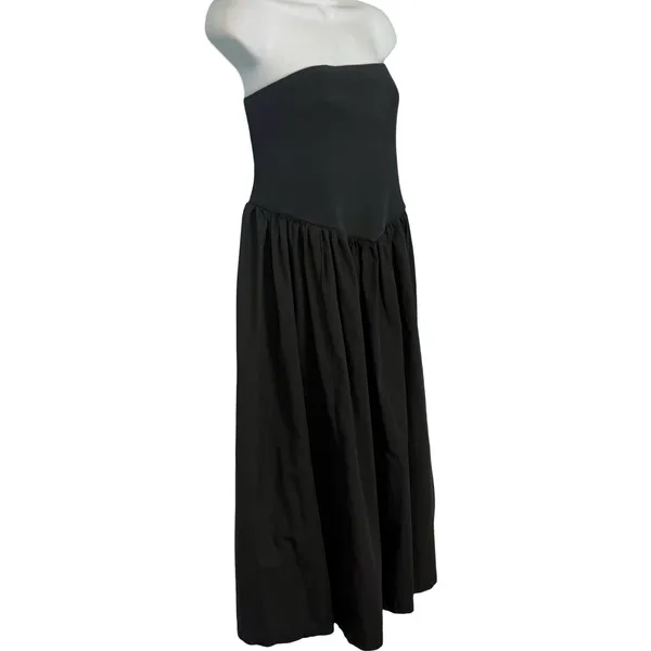 Anthropologie Black Strapless Basque Waist A-Line Midi Dress size 1X NEW Tags - Image 10