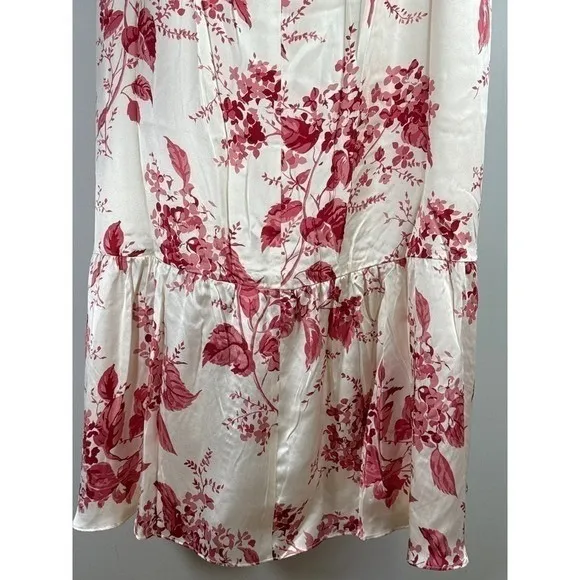 Reformation Sianna Silk Dress In Paris Floral Statin Prarie Sz. 10 NWT Coquette‎ - Image 13
