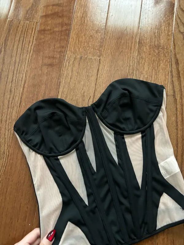 EDIKTED Galaxy Cupped Mesh Corset medium - Image 3