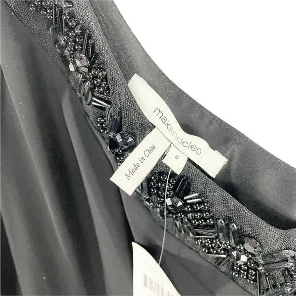 Max And Cleo Black Camilla One‎ Shoulder Beaded Party Dress Sz 0 NEW - Image 4