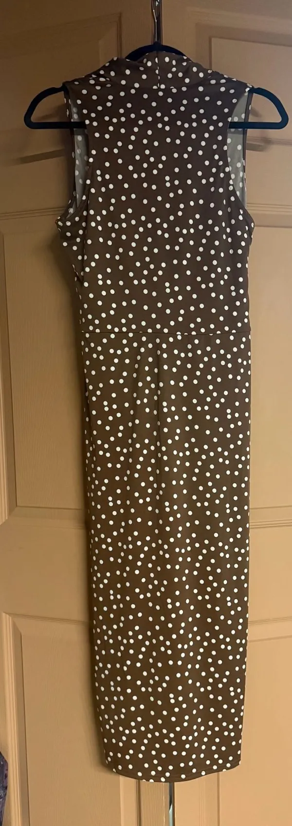 Rachel Rachel Roy Sleeveless Draped Polka Dot Midi Dress - Image 4