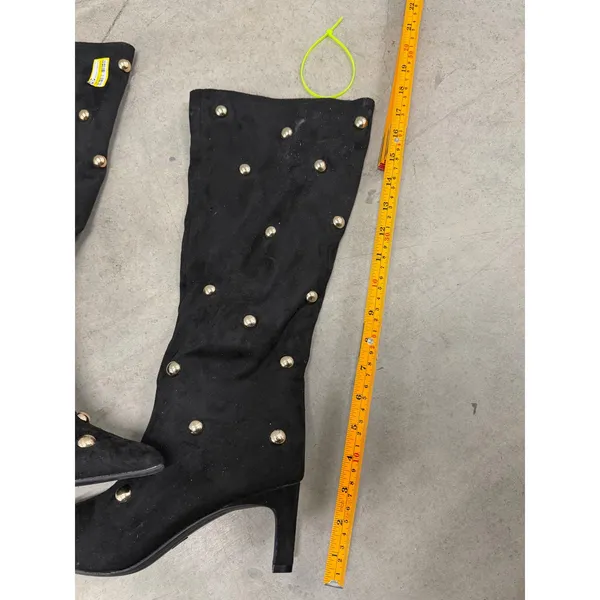 Wild Fable Black Faux Suede Gold Studded Pointed Toe Knee High Boots Size 7 - Image 10