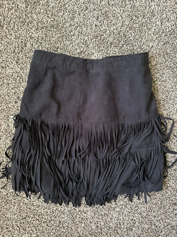 Buckle Western Fringe Skirt - Image 3