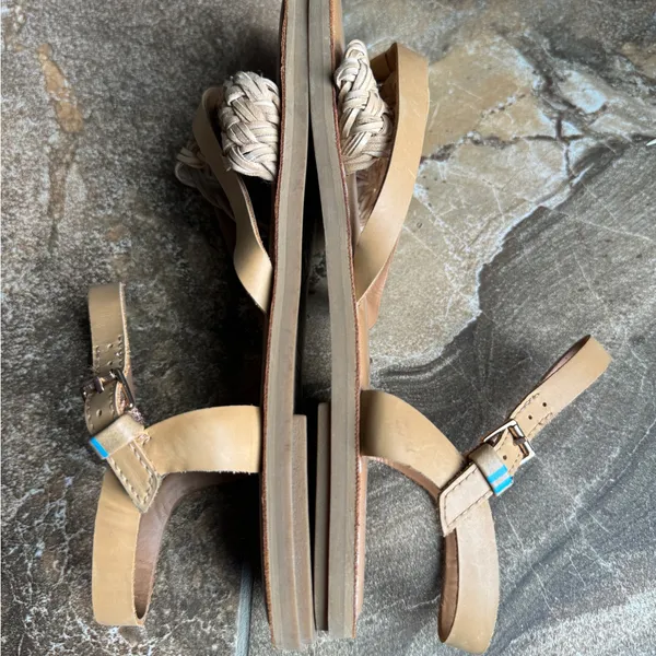 Toms Thong Sandals Ankle Strap Brown Womens‎ US 9 - Image 4