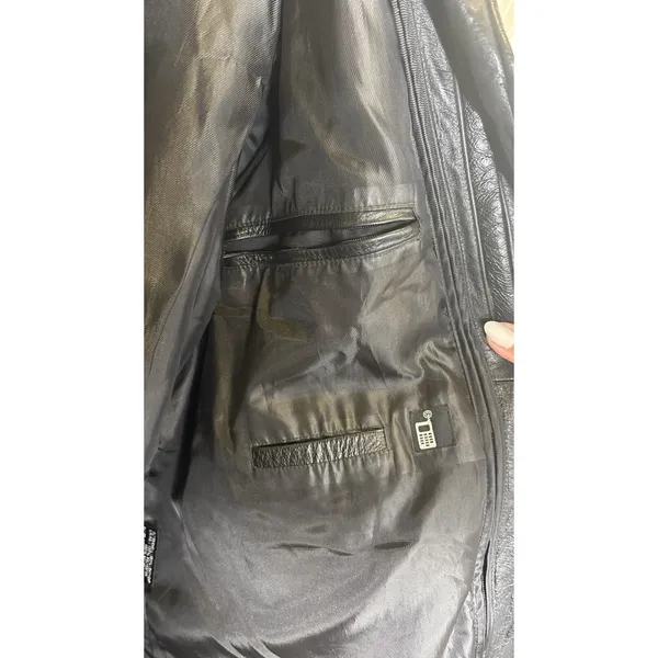 Wilson's Leather 'M. Julian' Jacket Coat‎ Lined Full Zip Men's XL Vintage Black - Image 8
