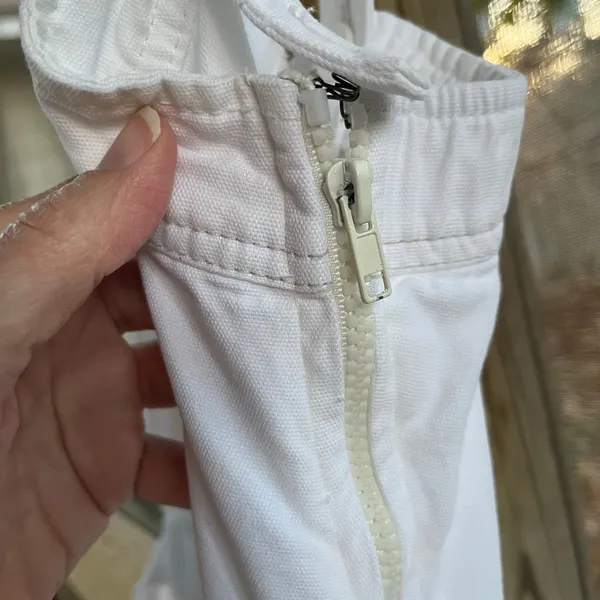 Free People Go West Utility Jumpsuit In White Denim Size M - Image 8