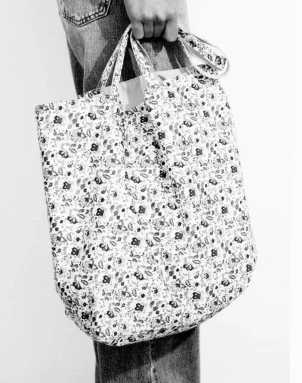 ZARA Reversible Floral Print Tote Bag - Image 6