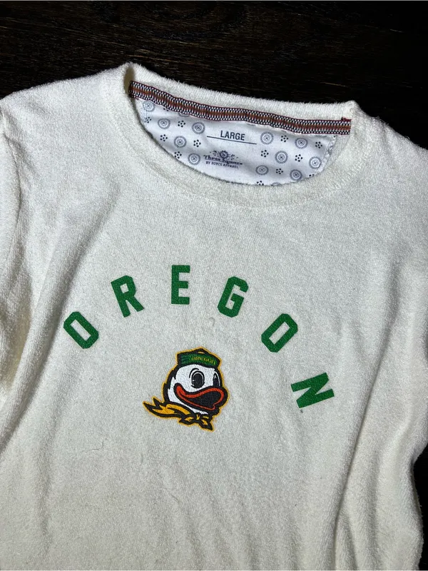 Oregon Sweatshirt Three Square by Royce Apparel Oregon Ducks Mascot Terrycloth L - Image 3