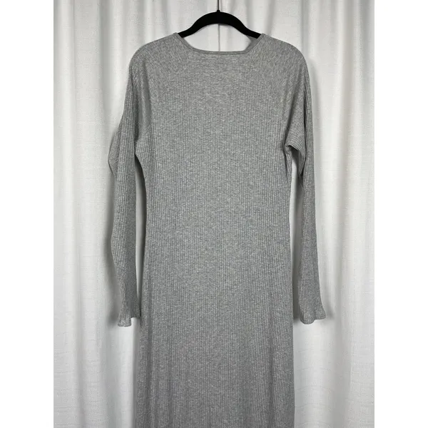 Aerie Gray Ribbed Knit Maxi Dress Sz.L - Image 12
