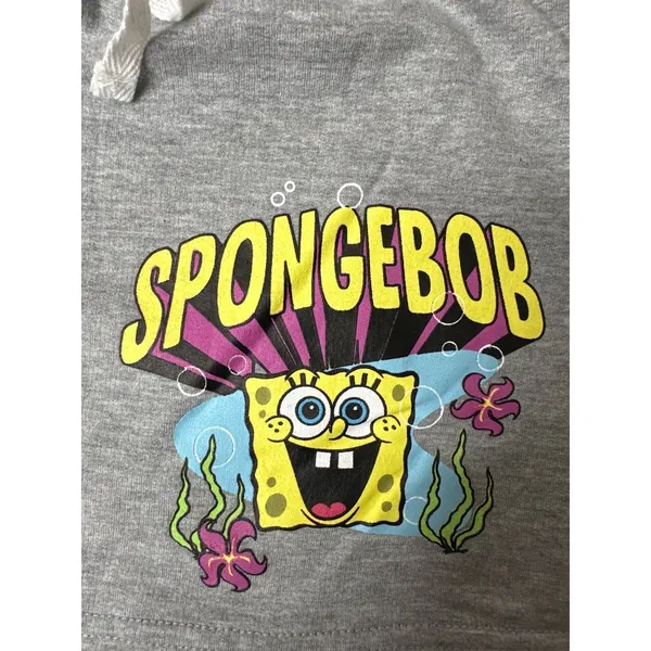 Nickelodeon SpongeBob Pink Tie-Dye Tank Top & Gray Fleece Shorts Size XS Women Juniors - Image 6