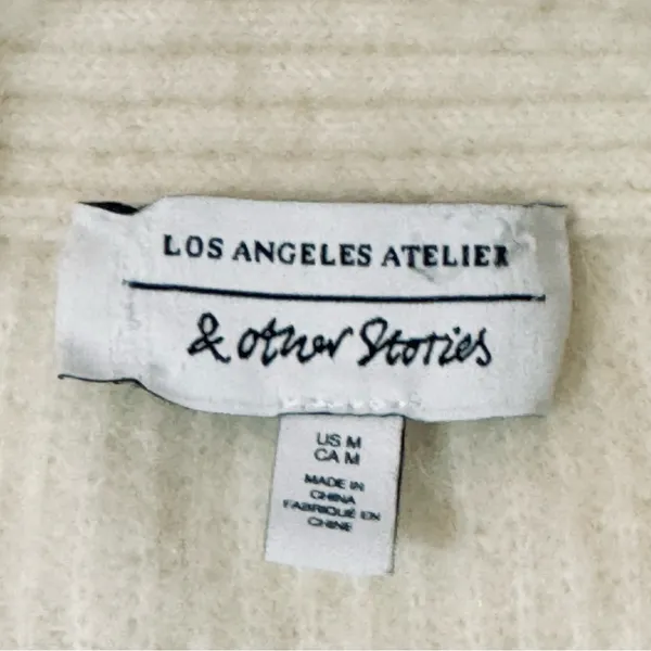 & Other Stories alpaca blend textured knit oversize cardigan in off white - M - Image 5