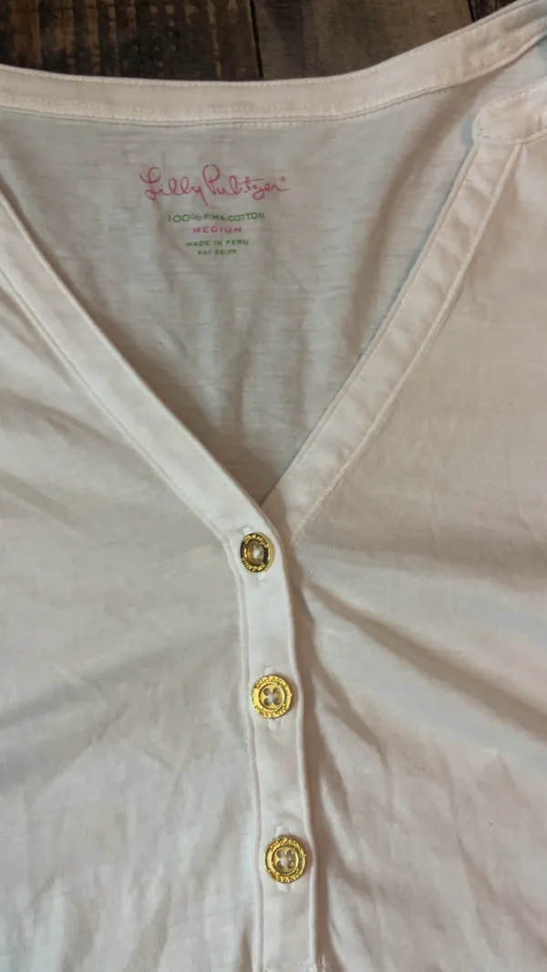 Lilly Pulitzer White Long Sleeve Top M - Image 2